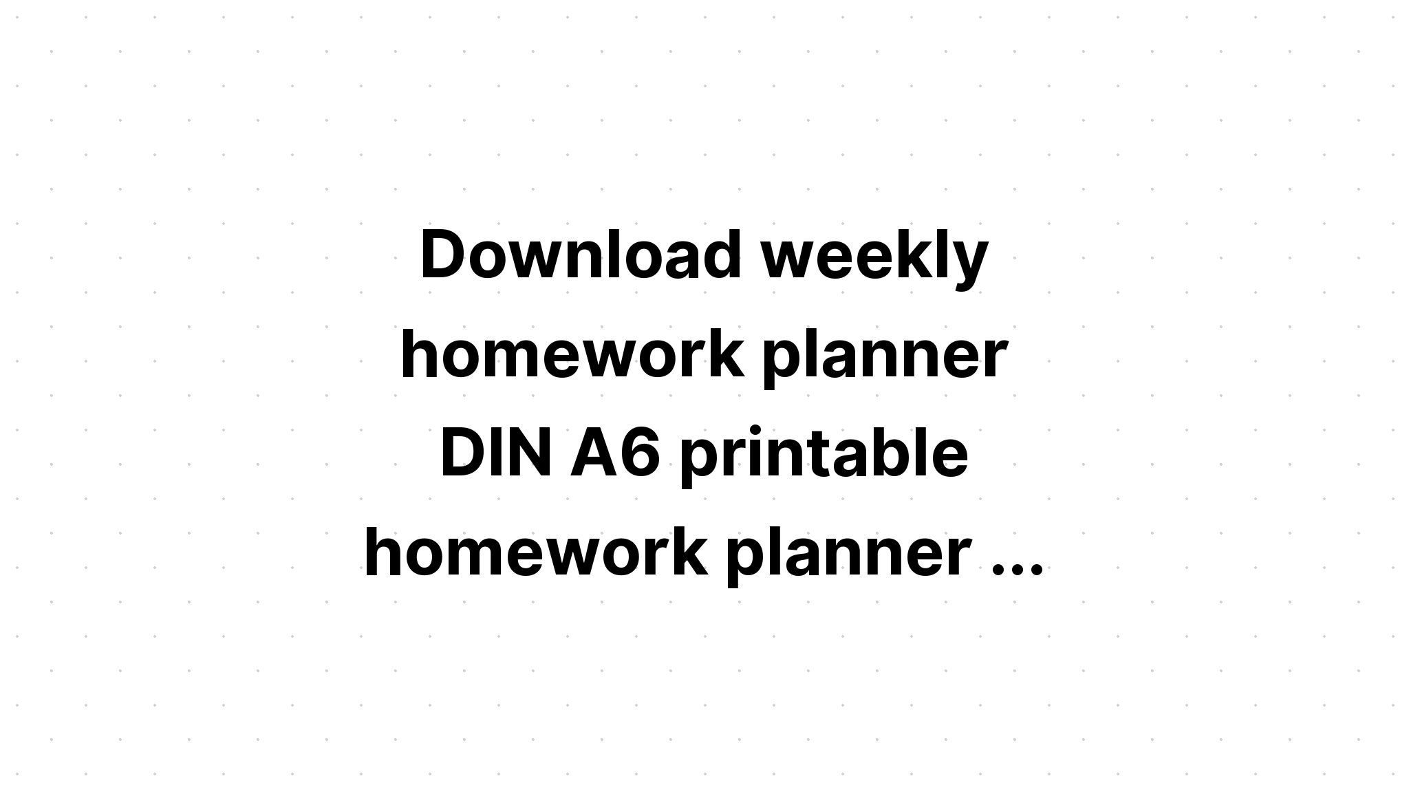 Download Homework Planner Insert SVG File